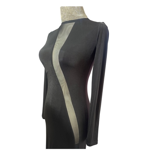 Stunning Black Sheer Panel Evening Gown – Preowned - Picture 3 of 5